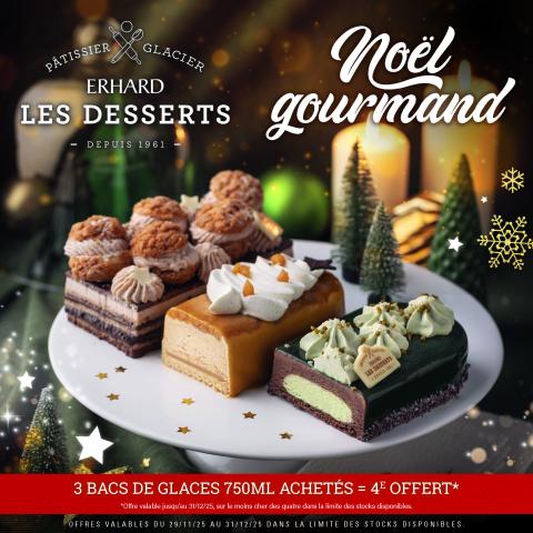 Flyer desserts de Noël 2025 Erhard Pâtissier Glacier