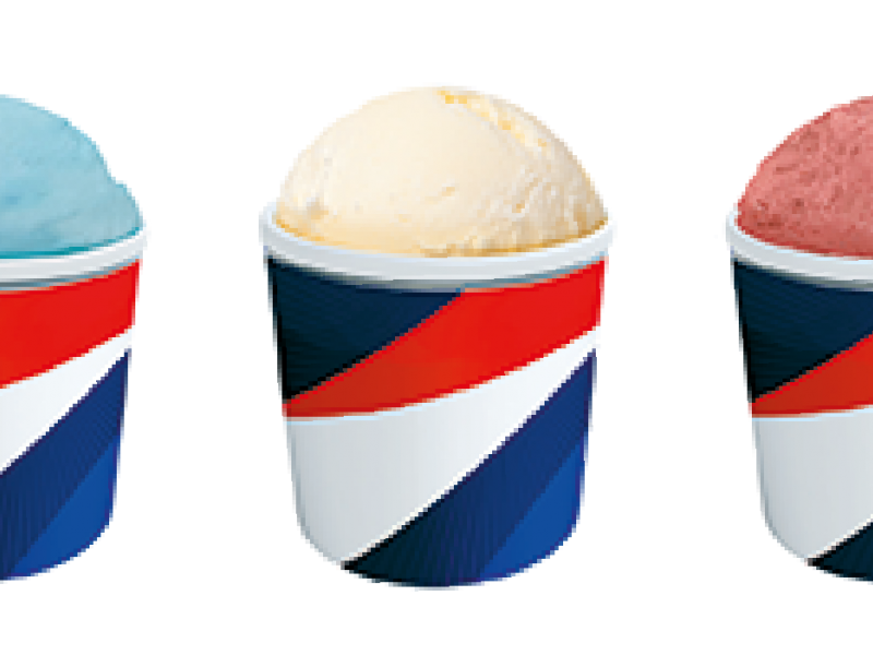 Petits pots tricolores glace citron vanille fraise erhard