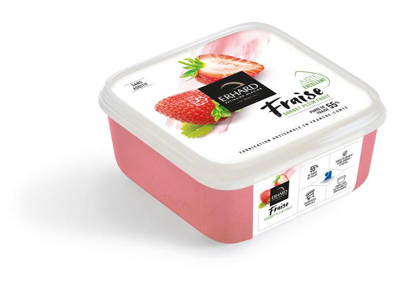 erhard sorbet plein fruit fraise 750ml