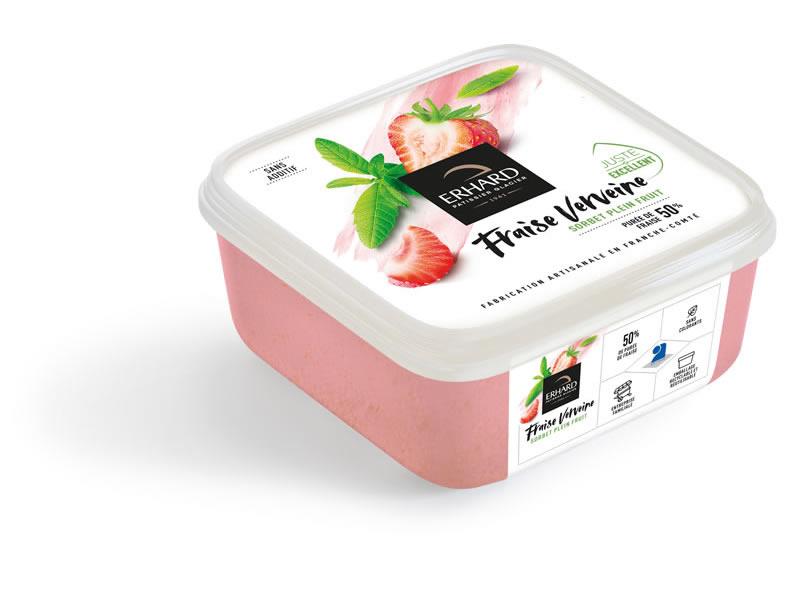 erhard sorbet plein fruit fraise verveine 750ml